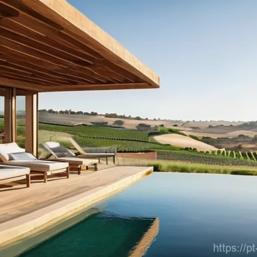 호텔 산업의 환경 친화적 경영 - **Prompt 1: Sustainable Serenity in Alentejo**
    A breathtaking, photorealistic image of a modern,...